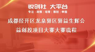 成都經(jīng)開區(qū)龍泉驛區(qū)驛益生輝公益創(chuàng)投項目大賽大賽流程獎補(bǔ)政策