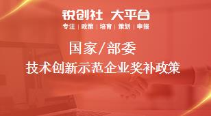 國家/部委技術(shù)創(chuàng)新示范企業(yè)獎補(bǔ)政策