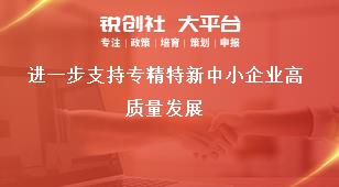 進(jìn)一步支持專精特新中小企業(yè)高質(zhì)量發(fā)展獎(jiǎng)補(bǔ)政策