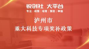 瀘州市重大科技專項相關(guān)配套獎補(bǔ)政策