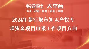2024年都江堰市知識(shí)產(chǎn)權(quán)專項(xiàng)資金項(xiàng)目申報(bào)工作項(xiàng)目方向獎(jiǎng)補(bǔ)政策