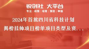 2024年首批四川省科技計(jì)劃揭榜掛帥項(xiàng)目榜單項(xiàng)目類型及資金支持方式獎補(bǔ)政策