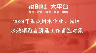 2024年重點(diǎn)用水企業(yè)、園區(qū)水效領(lǐng)跑者遴選工作遴選對(duì)象獎(jiǎng)補(bǔ)政策