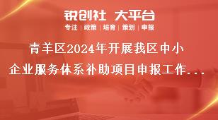 青羊區(qū)2024年開展我區(qū)中小企業(yè)服務體系補助項目申報工作申報程序獎補政策