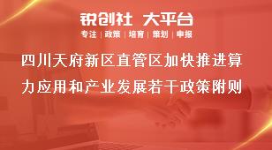 四川天府新區(qū)直管區(qū)加快推進算力應(yīng)用和產(chǎn)業(yè)發(fā)展若干政策附則獎補政策