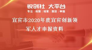 宜賓市2020年度宜賓創(chuàng)新領軍人才申報資料獎補政策